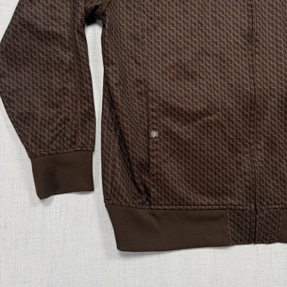 ENYCE Zip Track Jacket Brown Monogram Logo Full Zip Retro Style Size XXL - Picture 6 of 16
